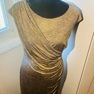 Elegant Gold Draped Dress